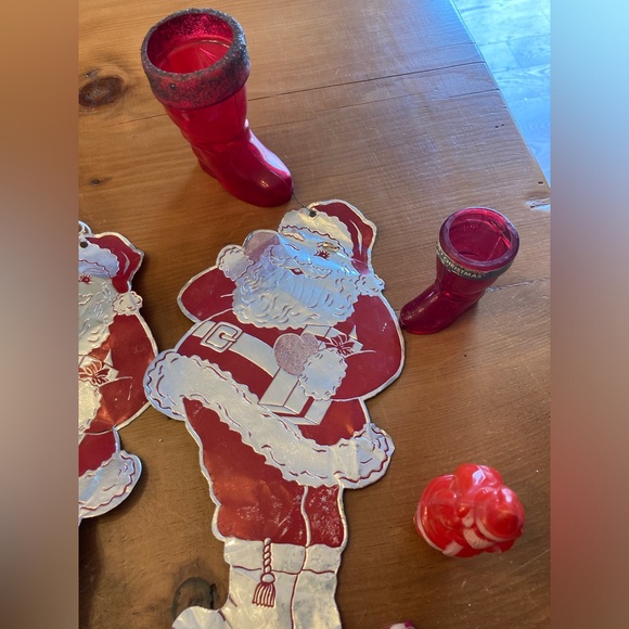 SALE! Vintage Christmas Lot #1 Kitschy Boots, Santas 16 pC. Crafting Display FUN - Picture 4 of 7
